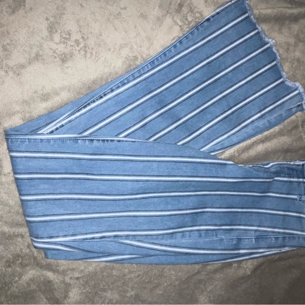 Fashion Nova Pinstriped Flare Jeans